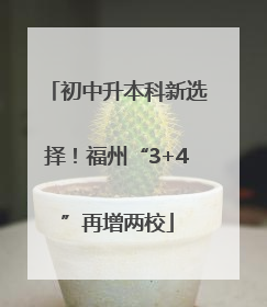 初中升本科新选择！福州“3+4”再增两校